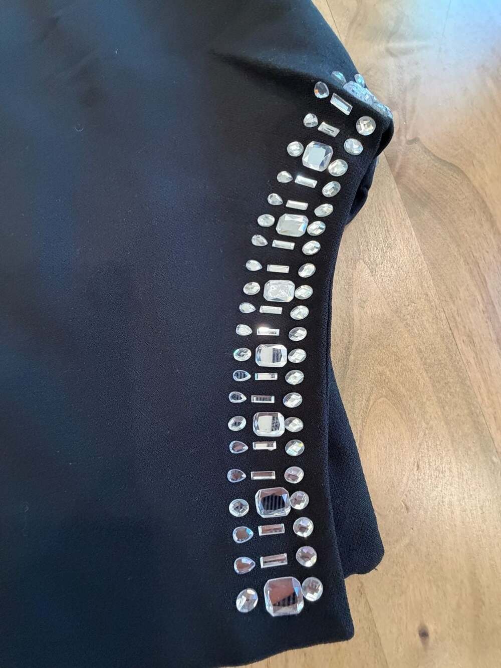 Do + Be Rhinestone Slit Strapless Dress Size S Black - Picture 5 of 9